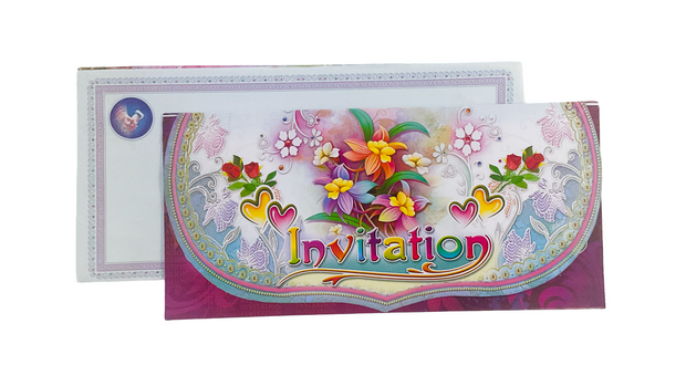 Elegant Floral Love Wedding Invitation Card - 1029