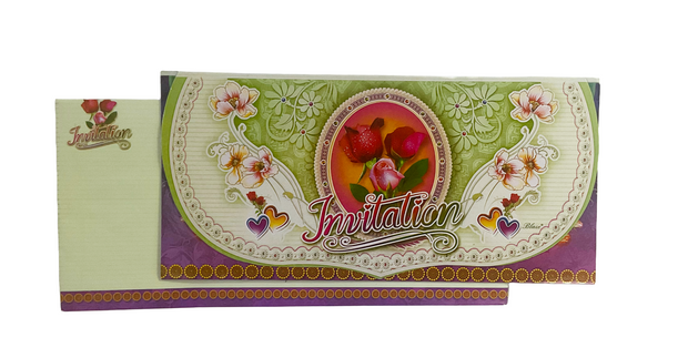 Elegant Floral Rose Wedding Invitation Card - 1030