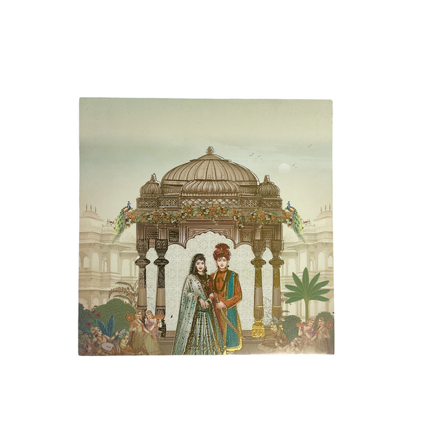Royal Palace Couple Design Invitation Card - 2505