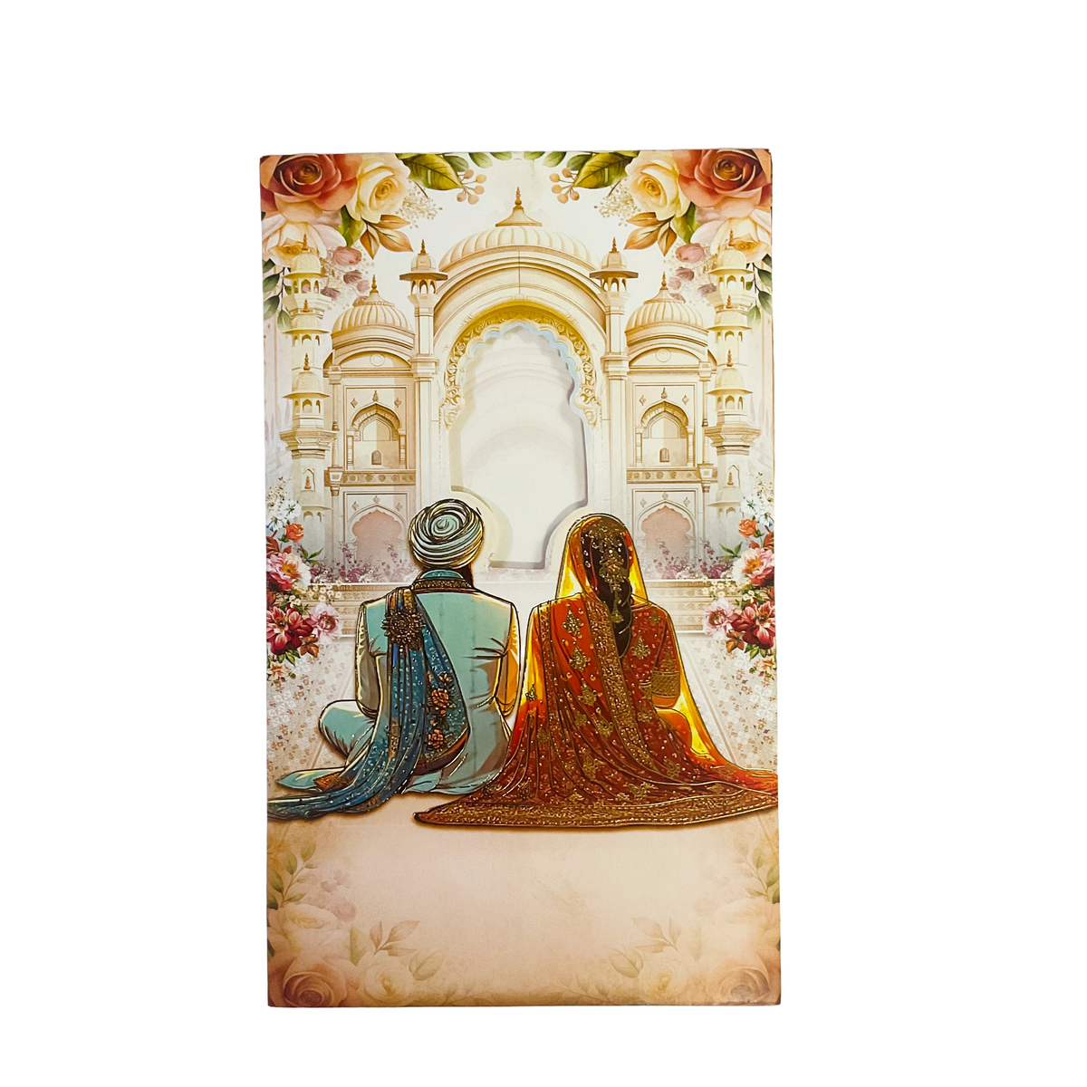 Royal Sikh Couple Design Wedding Card - 2514