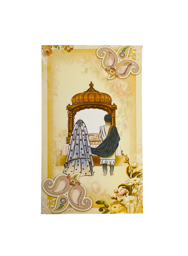 Elegant Couple & Floral Design Wedding Card - 2516