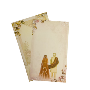 Elegant Couple & Floral Design Wedding Card - 2516