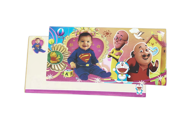 Superman, Motu Patlu & Doraemon Baby Birthday Invitation Card - 3073
