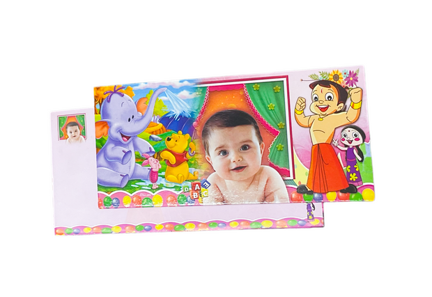 Chhota Bheem & Winnie the Pooh Baby Birthday Invitation Card - 3075