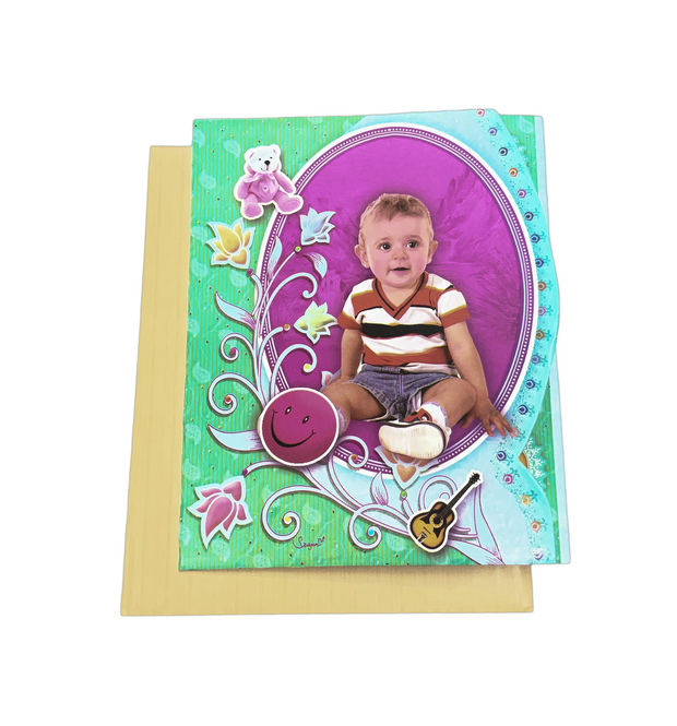Cute Baby Photo Birthday Invitation Card - 4001