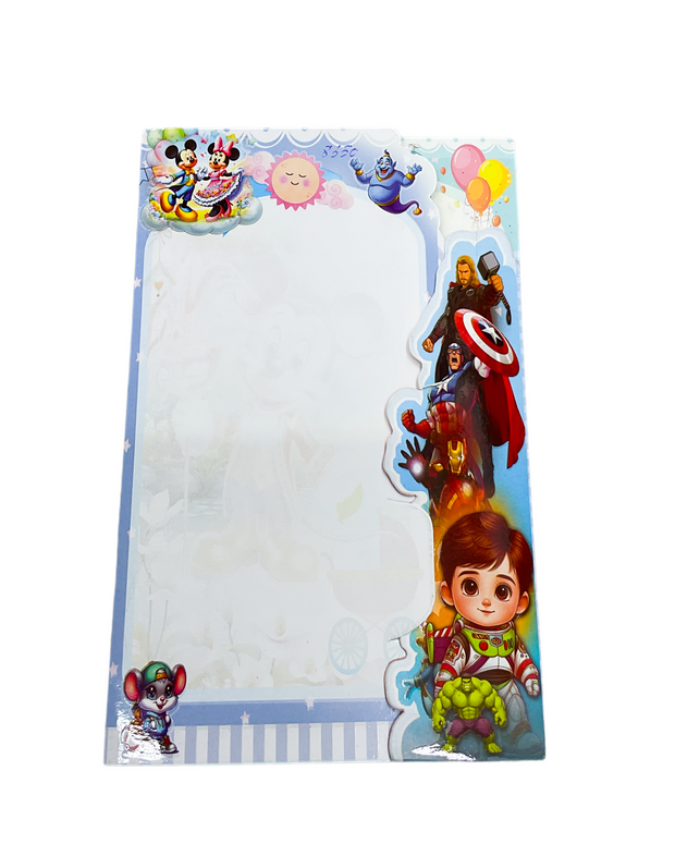 Disney & Marvel Superhero Kids Birthday Invitation Card - 4002