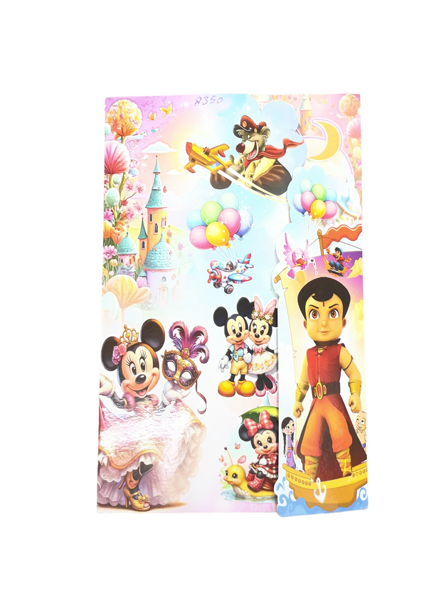 Mickey & Minnie Mouse and Chhota Bheem Cartoon Birthday Invitation Card - 4004