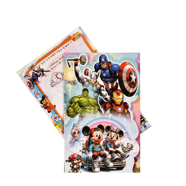 Avengers, Mickey & Minnie Mouse Kids Birthday Invitation Card - 4009