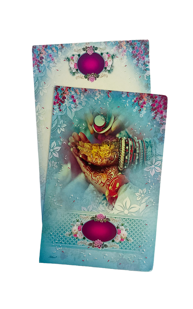 Elegant Floral Mehndi Wedding Card - 613