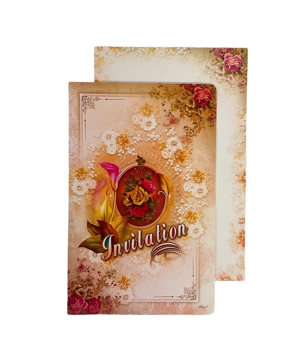 Elegant Floral Rose Wedding Card - 614