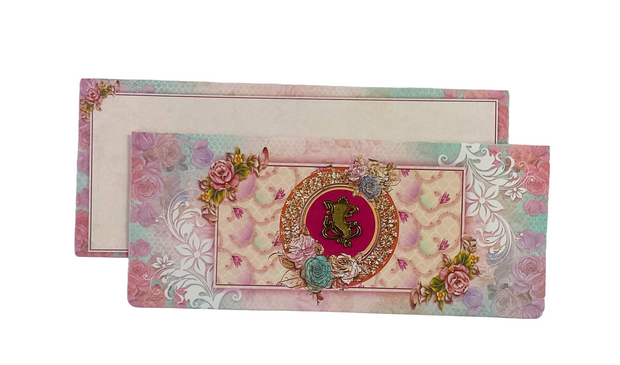 Elegant Floral Shagun Wedding Invitation Card - 625