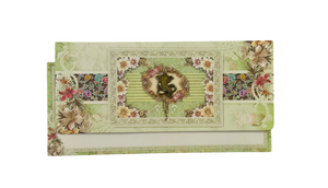 Elegant Green Floral Ganesh Wedding Invitation Card - 626