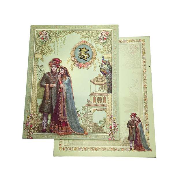 Elegant Royal Bride & Groom Wedding Invitation Card - 712