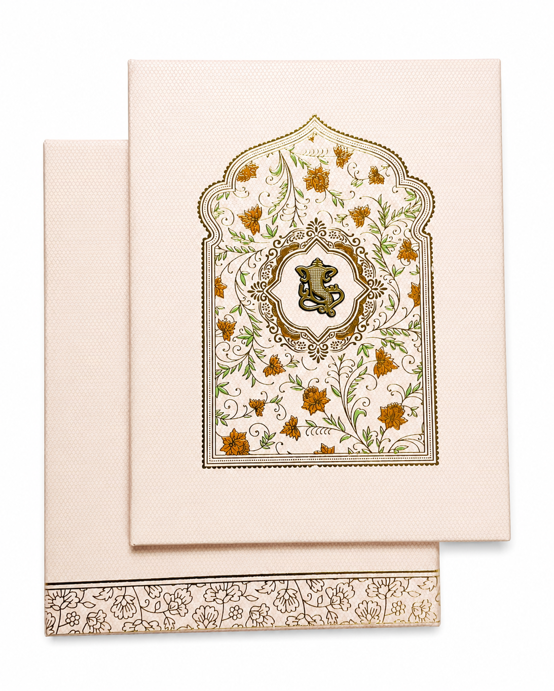 Premium Ivory Floral Wedding Card with Designer Envelope - AC-037