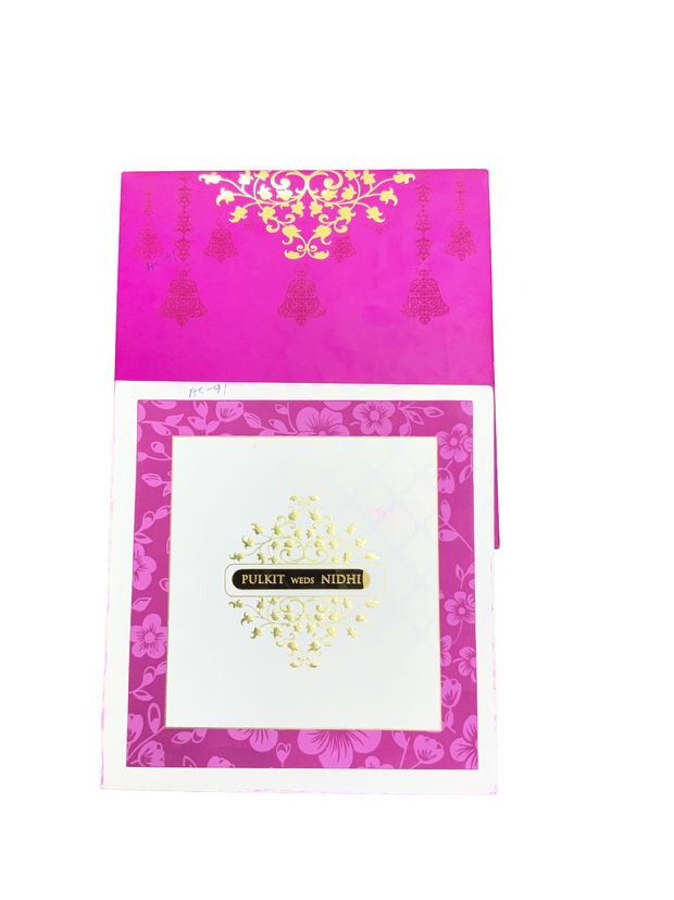 Royal Pink Floral Wedding Invitation Card - AC-091