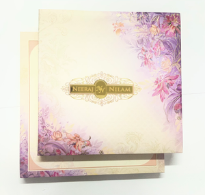 Luxury Lavender Floral Wedding Invitation Box - AC-417