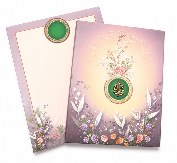 Luxury Lavender Floral Wedding Invitation Box - AC-426