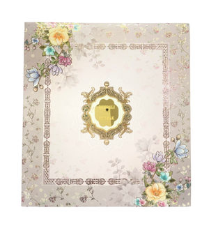 Premium Designer Floral Wedding Invitation Box with Carry Bag - AC-448