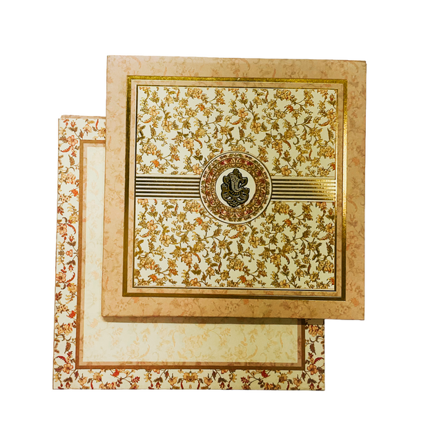 Premium Floral Wedding Box with Gold Foil - AC-455