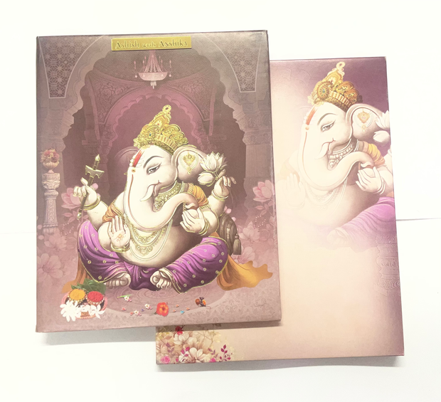 Luxury Lord Ganesha Wedding Invitation Box - AC-459