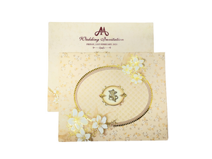 Elegant Cream & Gold Floral Wedding Card - AC-476