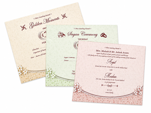 Elegant Cream & Gold Floral Wedding Card - AC-476