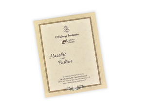 Luxury Cream & Gold Wedding Invitation with Floral Embossed Design - AC-499