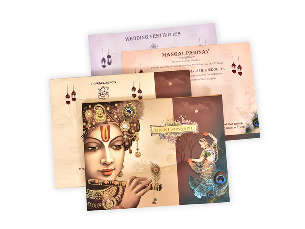 Radha Krishna Wedding Invitation Card - AC-511