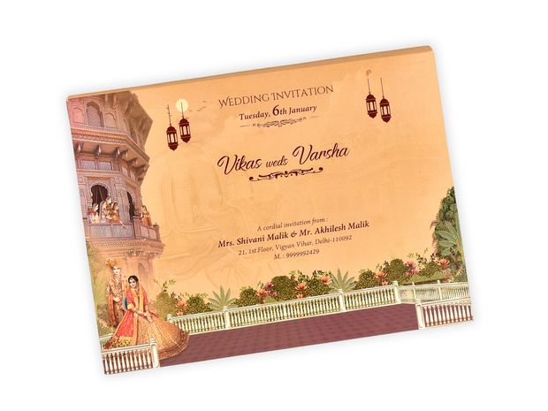 Heritage Royal Wedding Invitation Card - AC-512