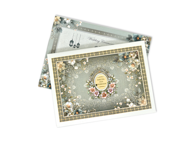 Floral Wedding Invitation Card with uv and matt - AC-514