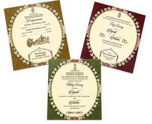 Premium Floral Wedding Invitation Box with Carry Bag - AC-517