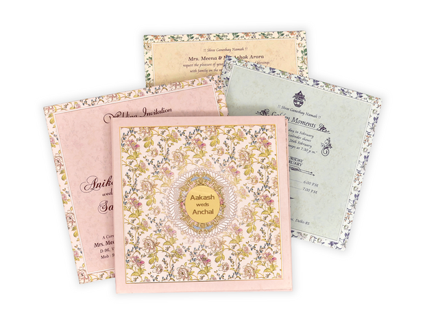 Floral Pastel Wedding Invitation Card - AC-519