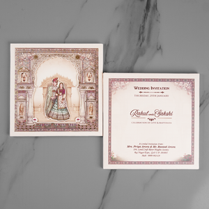 Royal Rajasthani Floral Wedding Invitation Card - AC-542