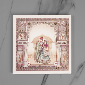 Royal Rajasthani Floral Wedding Invitation Card - AC-542