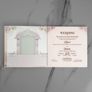 Royal Rajasthani Floral Wedding Invitation Card - AC-542