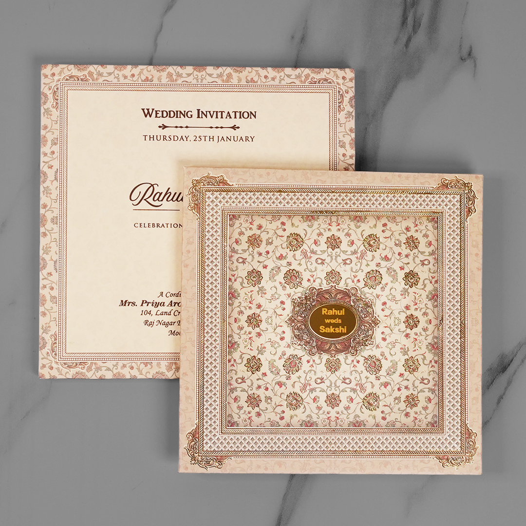 Elegant Floral Wedding Invitation Card - AC-544