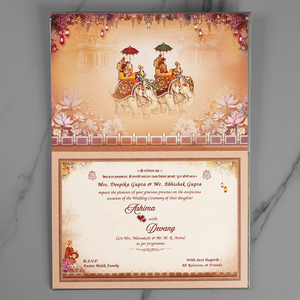Royal Indian Bride Groom Wedding Invitation Card - AC-545
