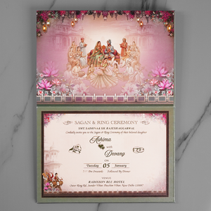 Royal Indian Bride Groom Wedding Invitation Card - AC-545