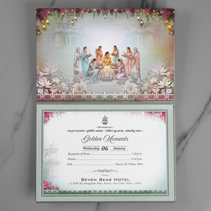 Royal Indian Bride Groom Wedding Invitation Card - AC-545