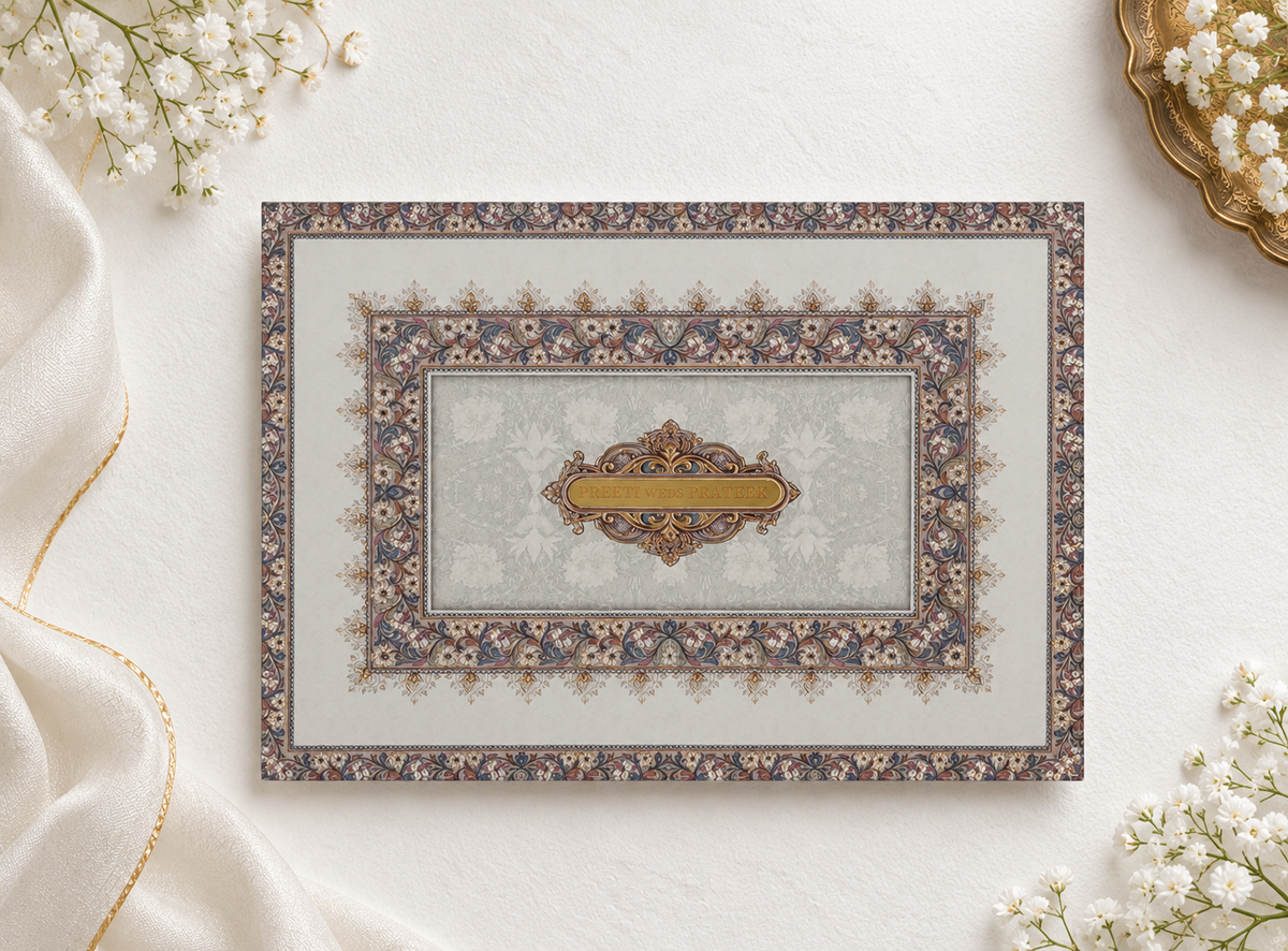 Elegant Vintage Floral Wedding Invitation Card - AC-546