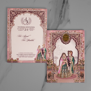 Elegant Floral Wedding Invitation Card - AC-547