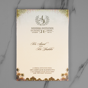 Royal Temple Wedding Invitation Card - AC-548