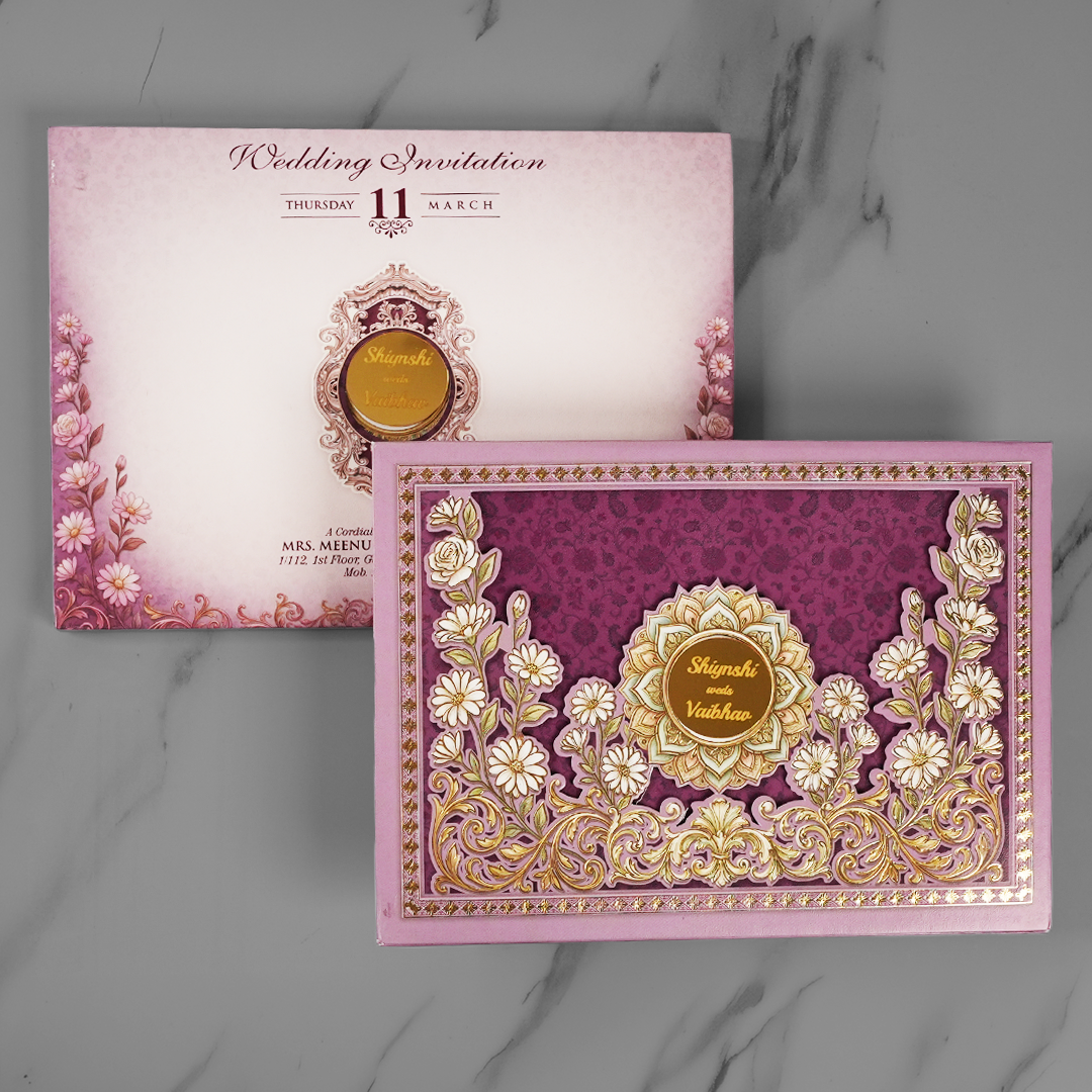 Luxury Floral Wedding Invitation Card - AC-553