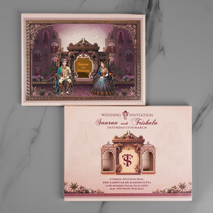 Royal Bride Groom Wedding Invitation Card - AC-555