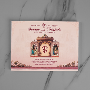Royal Bride Groom Wedding Invitation Card - AC-555