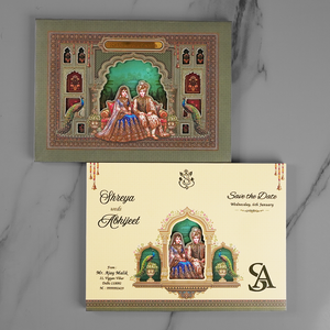 Royal Peacock Bride Groom Wedding Invitation Card - AC-557