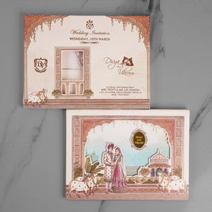 Traditional Bride Groom Wedding Invitation Card - AC-559
