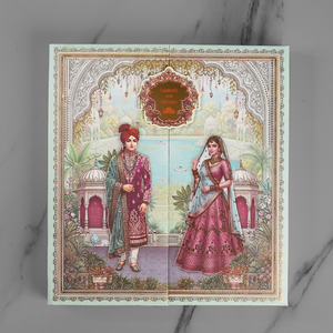 Royal Bride Groom Wedding Invitation Card - AC-560