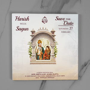 Royal Bride Groom Wedding Invitation Card - AC-562