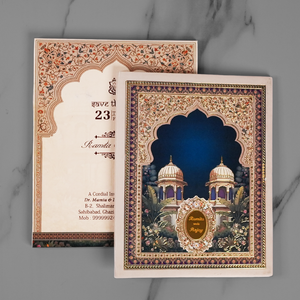 Royal Mughal Wedding Invitation Card - AC-563